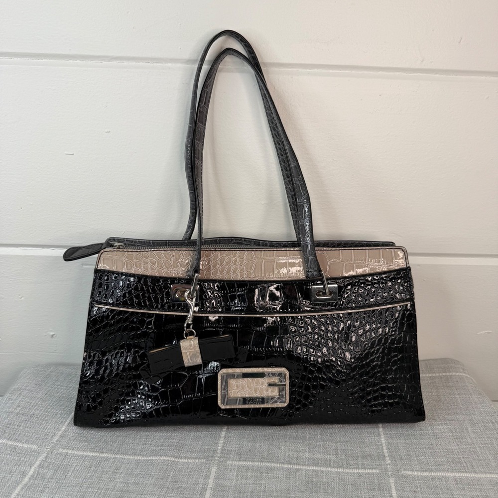 Y2K Guess Purse Faux Leather Snake Skin Y2K Style Large Purse Shoulder‎ Bag